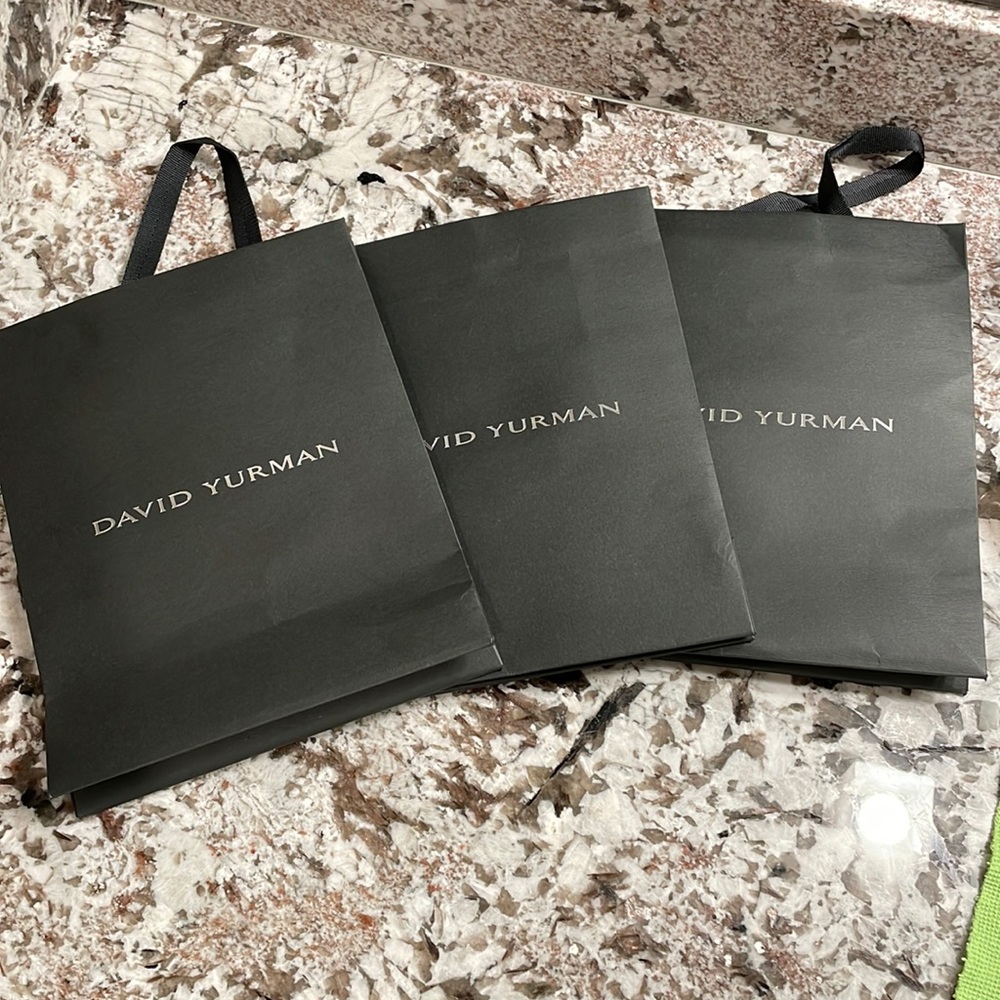 David Yurman shopping bags. 3 small bags total. Used only on day of purchase.